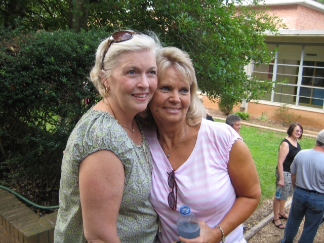 Phyllis & Bonnie in the Senior Courtyard--Just like ole times!