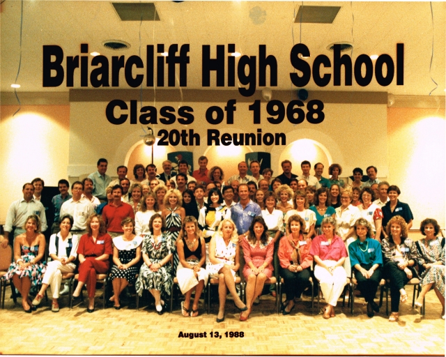 Photo of the 20th Reunion of Briarcliff High School taken in 1988.