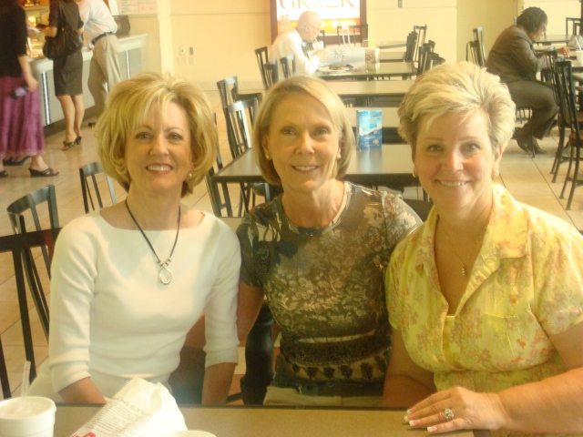 Gail, Jane and Stephanie sharing memories and coffee 6/10/08